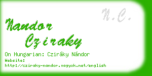 nandor cziraky business card